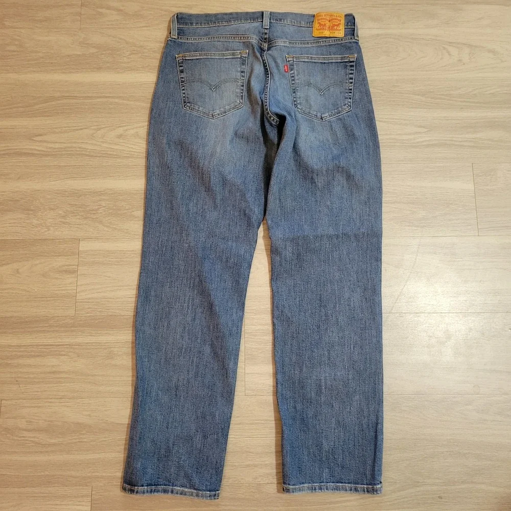 Levis 559 Relaxed Straight Jeans Mens 36x33.5 Blue Medium Wash Denim Pants
